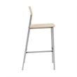 Avon Reception Waiting Cafe Stool HPL Seat Back / Silver Steel / Natural