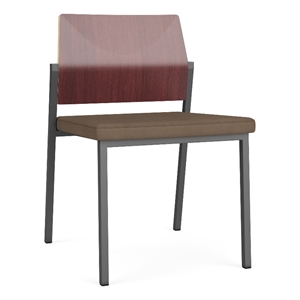 Avon Reception Armless Chair UPH Seat HPL Back / Charcoal / Mahogany / Brown