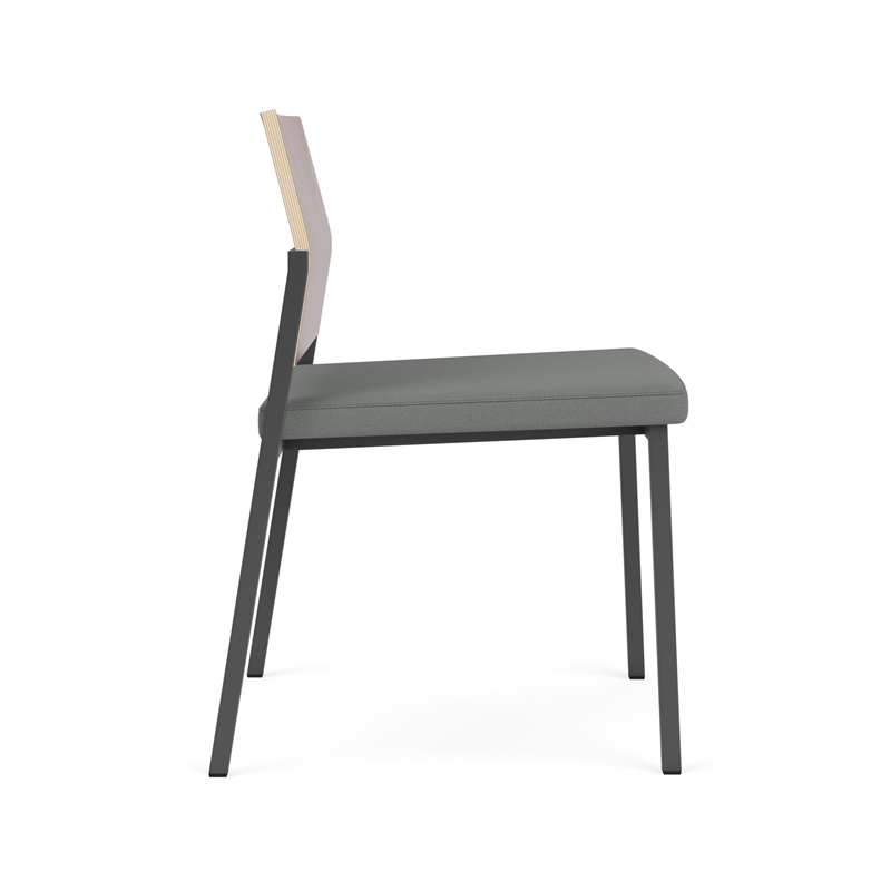 Avon Reception Armless Chair UPH Seat HPL Back / Charcoal / Mahogany / Gray