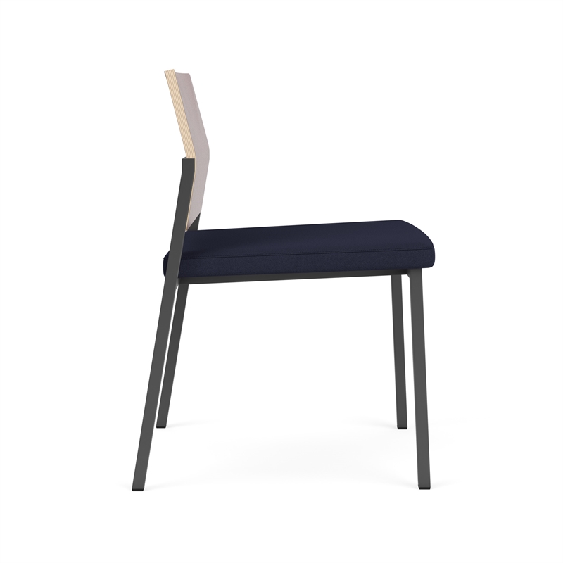 Avon Reception Armless Chair UPH Seat HPL Back / Charcoal / Mahogany / Navy Blue