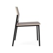 Avon Reception Waiting Armless Chair HPL Seat Back / Black Steel / Walnut