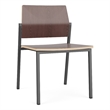 Avon Reception Waiting Armless Chair HPL Seat Back / Charcoal Steel / Walnut