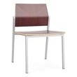 Avon Reception Waiting Armless Chair HPL Seat Back / Silver Steel / Mahogany