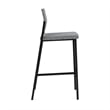 Avon Reception Waiting Room Cafe Stool UPH Seat Back / Black Steel / Gray