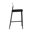 Avon Reception Cafe Stool UPH Seat HPL Back / Black Steel / Natural / Black