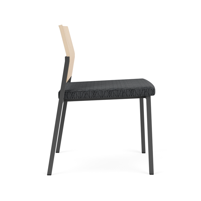 Avon Reception Armless Chair UPH Seat HPL Back / Charcoal / Natural / Dark Gray