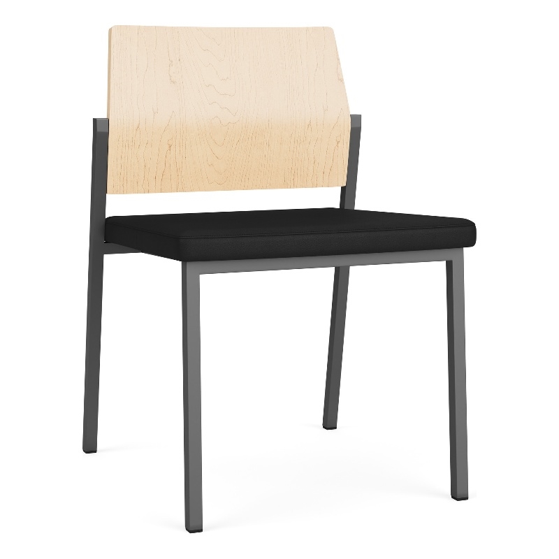 Avon Reception Armless Chair UPH Seat HPL Back / Charcoal / Natural / Black