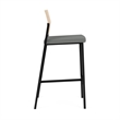 Avon Reception Cafe Stool UPH Seat HPL Back / Black Steel / Natural / Gray