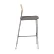 Avon Reception Cafe Stool UPH Seat HPL Back / Silver Steel / Natural / Gray