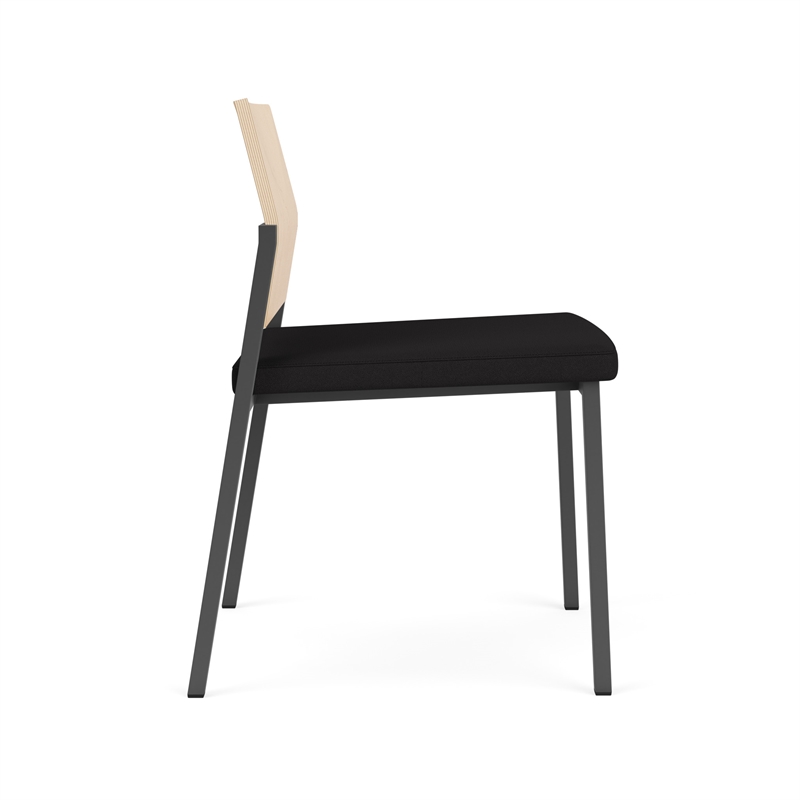 Avon Reception Armless Chair UPH Seat HPL Back / Charcoal / Natural / Black