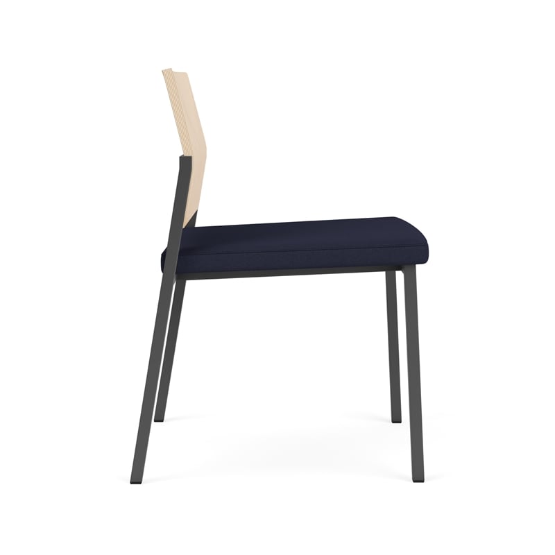 Avon Reception Armless Chair UPH Seat HPL Back / Charcoal / Natural / Navy Blue