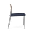 Avon Reception Armless Chair UPH Seat HPL Back / Silver Steel / Walnut / Blue