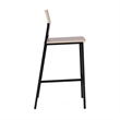 Avon Reception Waiting Cafe Stool HPL Seat Back / Black Steel / Mahogany