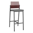 Avon Reception Cafe Stool UPH Seat HPL Back / Charcoal Steel / Mahogany / Gray