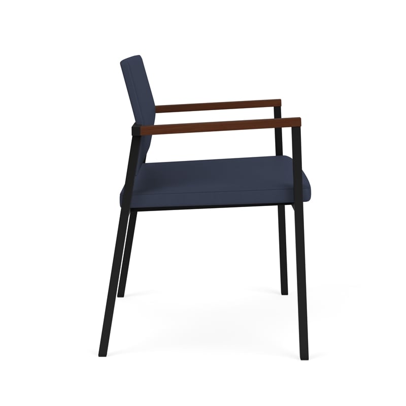 Avon Reception Waiting Oversize Chair UPH Seat Back / Black Steel / Blue