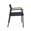 Avon Reception Waiting Oversize Chair UPH Seat Back / Black Steel / Blue