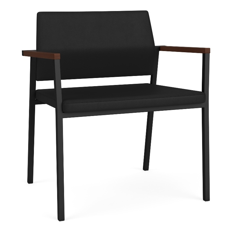 Avon Reception Waiting Oversize Chair UPH Seat Back / Black Steel / Black