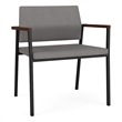 Avon Reception Waiting Oversize Chair UPH Seat Back / Black Steel / Light Gray