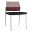 Avon Reception Armless Chair UPH Seat HPL Back / Silver Steel / Mahogany / Black