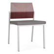 Avon Reception Armless Chair UPH Seat HPL Back / Silver Steel / Mahogany / Gray