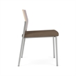 Avon Reception Armless Chair UPH Seat HPL Back / Silver Steel / Mahogany / Brown