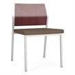 Avon Reception Armless Chair UPH Seat HPL Back / Silver Steel / Mahogany / Brown