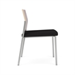 Avon Reception Armless Chair UPH Seat HPL Back / Silver Steel / Mahogany / Black