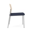 Avon Reception Armless Chair UPH Seat HPL Back / Silver Steel / Natural / Blue
