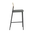 Avon Reception Cafe Stool UPH Seat HPL Back / Charcoal Steel / Natural / Gray