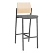 Avon Reception Cafe Stool UPH Seat HPL Back / Charcoal Steel / Natural / Gray