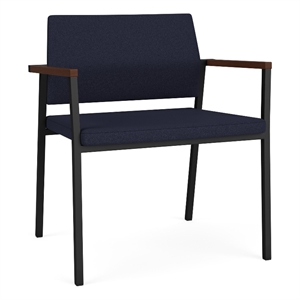 Avon Reception Waiting Oversize Chair UPH Seat Back / Black Steel / Navy Blue