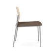 Avon Reception Armless Chair UPH Seat HPL Back / Silver Steel / Natural / Brown
