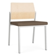 Avon Reception Armless Chair UPH Seat HPL Back / Silver Steel / Natural / Brown