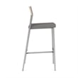 Avon Reception Cafe Stool UPH Seat HPL Back / Silver Steel / Walnut / Gray