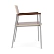 Avon Reception Waiting Guest Chair HPL Seat Back / Silver Steel / Mahogany