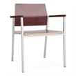Avon Reception Waiting Guest Chair HPL Seat Back / Silver Steel / Mahogany