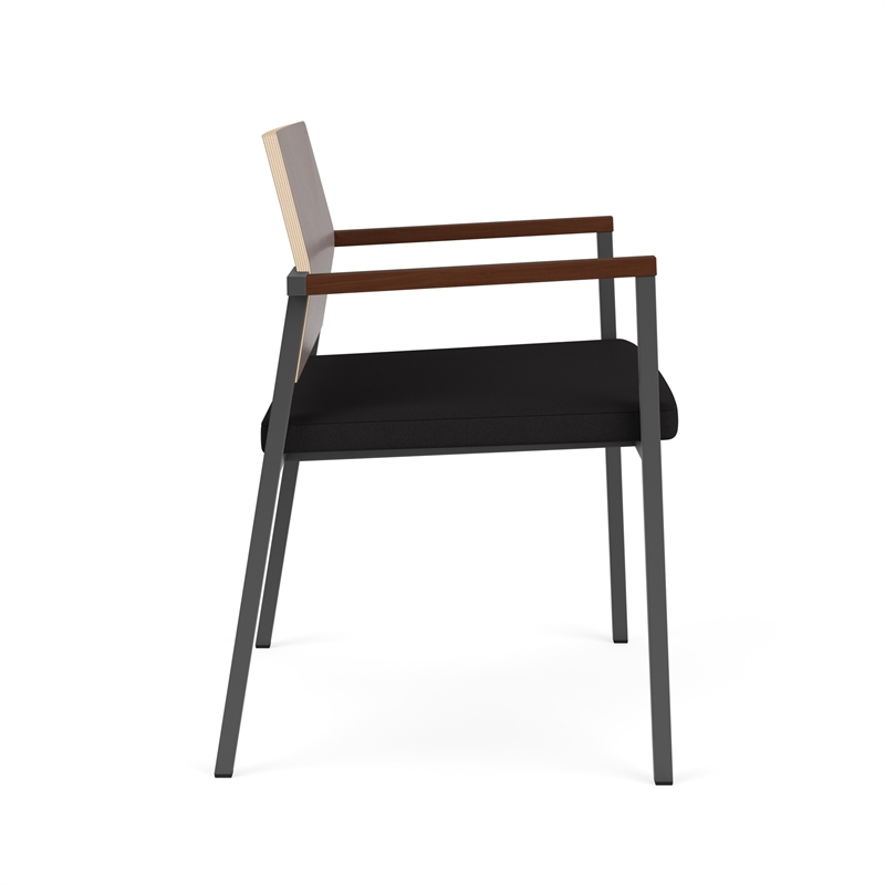Avon Reception Oversize Chair UPH Seat HPL Back / Charcoal / Walnut / Black