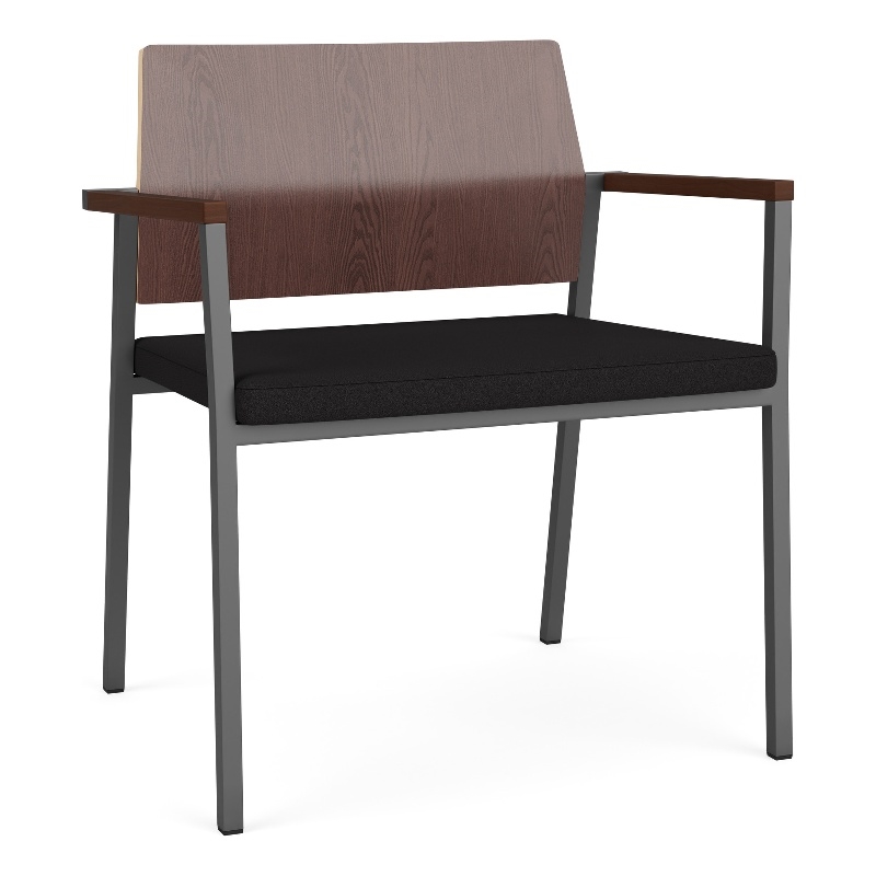 Avon Reception Oversize Chair UPH Seat HPL Back / Charcoal / Walnut / Black