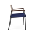 Avon Reception Oversize Chair UPH Seat HPL Back / Charcoal Steel / Walnut / Blue