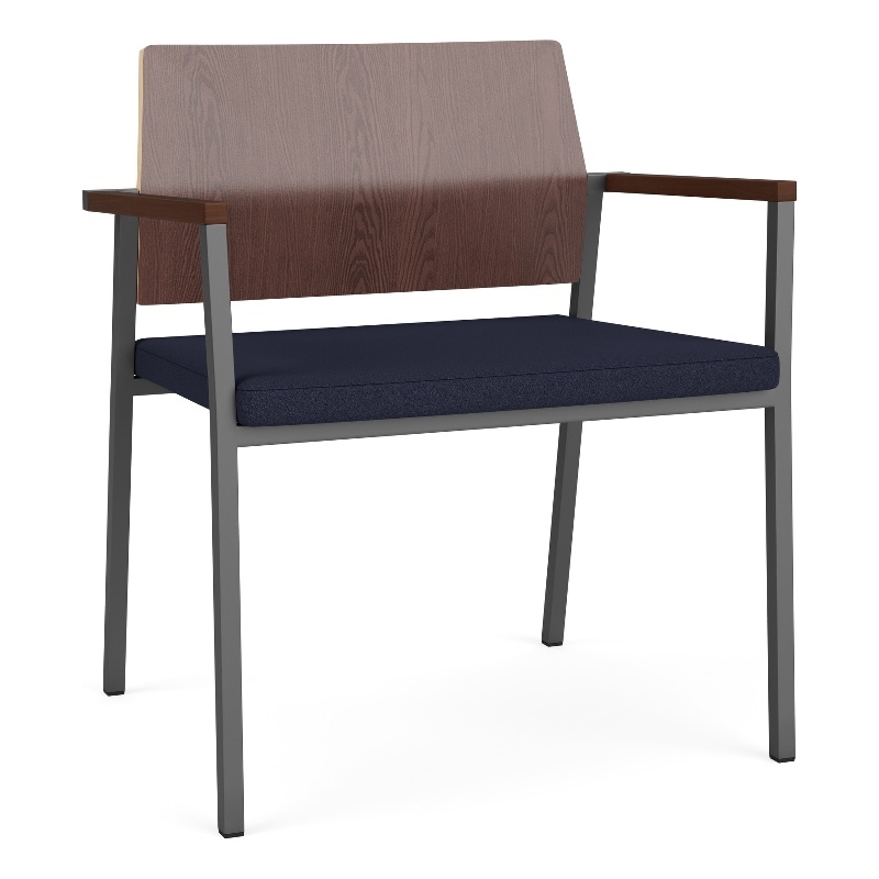 Avon Reception Oversize Chair UPH Seat HPL Back / Charcoal / Walnut / Navy Blue