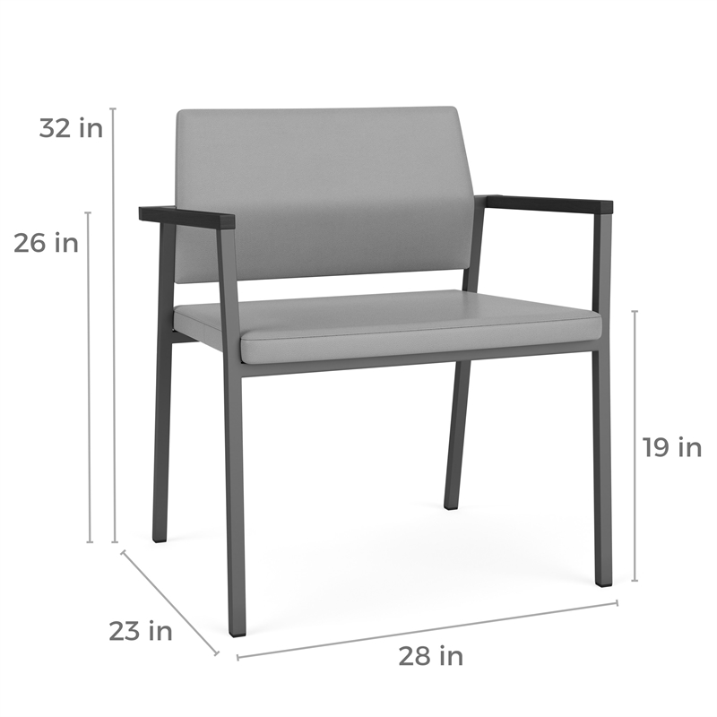 Avon Reception Waiting Oversize Chair HPL Seat Back / Black Steel / Walnut