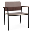Avon Reception Waiting Oversize Chair HPL Seat Back / Black Steel / Walnut