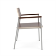 Avon Reception Waiting Oversize Chair HPL Seat Back / Silver Steel / Walnut