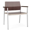 Avon Reception Waiting Oversize Chair HPL Seat Back / Silver Steel / Walnut
