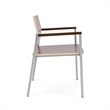Avon Reception Waiting Oversize Chair HPL Seat Back / Silver Steel / Mahogany