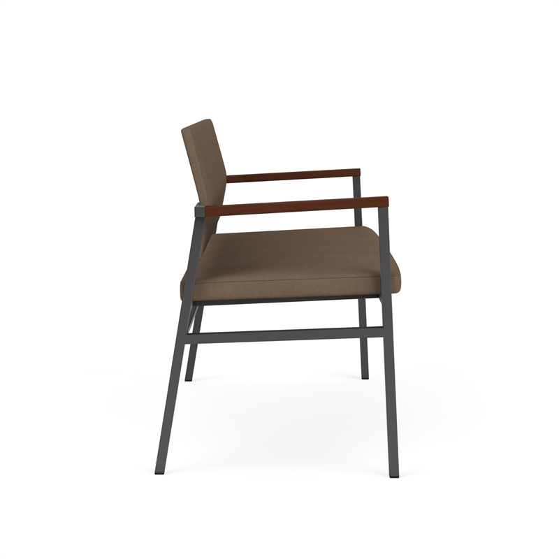 Avon Reception 2 Seater UPH Seat Back No Cntr Arms / Charcoal Steel / Brown