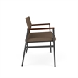 Avon Reception 2 Seater UPH Seat Back No Cntr Arms / Charcoal Steel / Brown