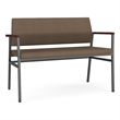 Avon Reception 2 Seater UPH Seat Back No Cntr Arms / Charcoal Steel / Brown