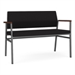 Avon Reception 2 Seater UPH Seat Back No Cntr Arms / Charcoal Steel / Black