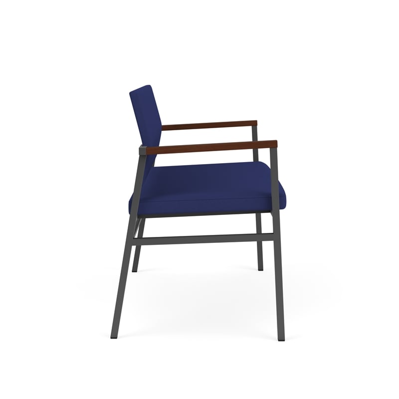 Avon Reception 2 Seater UPH Seat Back No Cntr Arms / Charcoal Steel / Blue